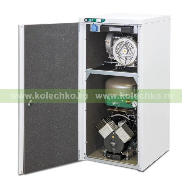 EKOM DUO 2/M — безмасляный компрессор с мембранным осушителем для двух стоматологических установок / Гарантия 2 года